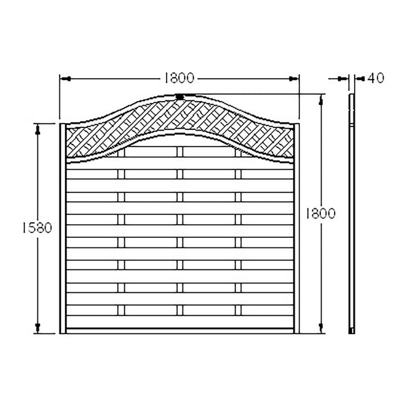 Pressure Treated Decorative Europa Prague Fence Panel 1.8m x 1.8m - Pack of 3 (Delivery Only)