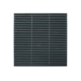 Contemporary Double Slatted Fence Panel 1.8m x 1.8m - Anthracite Grey - Pack of 3 (Delivery Only) - 0