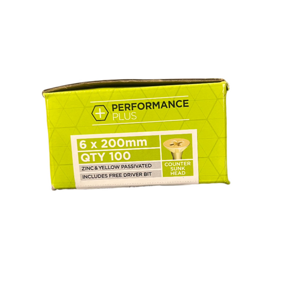 CLASSIC SCREW PZ2 6MM X 200MM (100pcs)