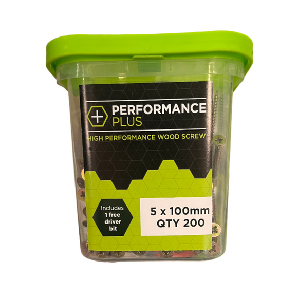 CLASSIC SCREW PZ2 5MM X 100MM TUB (200pcs)