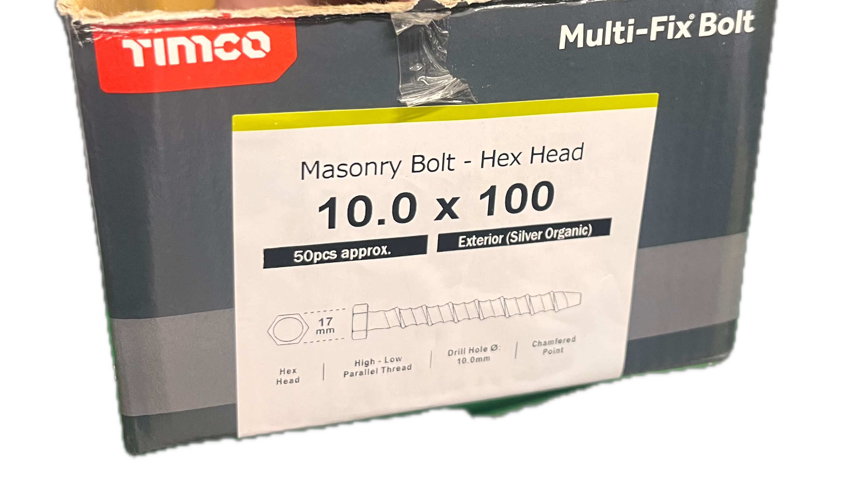 MASONRY BOLT - HEX HEAD 10.0MM