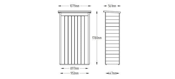 Pent Tall Garden Store - Pressure Treated (Delivery Only)