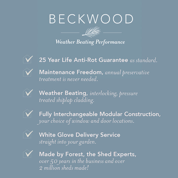 Beckwood 8x6 Pent Shed - 2 Windows - (Delivery Only)