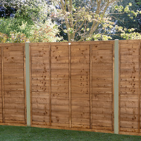 Brown Pressure Treated Superlap Fence Panel 6ft x 5ft (1.83m x 1.52m) - Pack of 3 (Delivery Only)