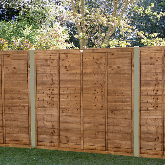 Brown Pressure Treated Superlap Fence Panel 6ft x 5ft (1.83m x 1.52m) - Pack of 3 (Delivery Only)