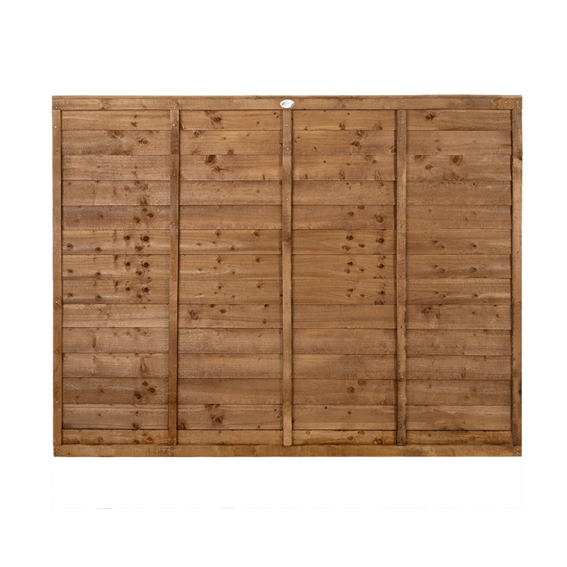 Brown Pressure Treated Superlap Fence Panel 6ft x 5ft (1.83m x 1.52m) - Pack of 3 (Delivery Only)