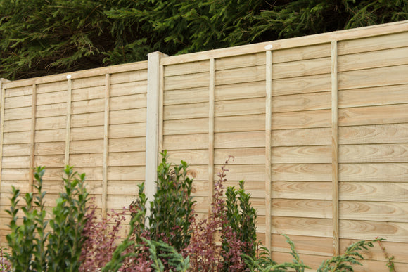 Pressure Treated Superlap Fence Panel 6ft x 5ft (1.83m x 1.52m) - Pack of 3 (Delivery Only)