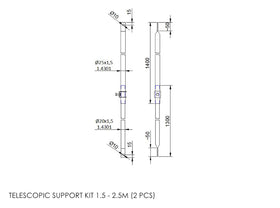 DTW Telescopic Support Kit 1.5m - 2.5m MB - 0