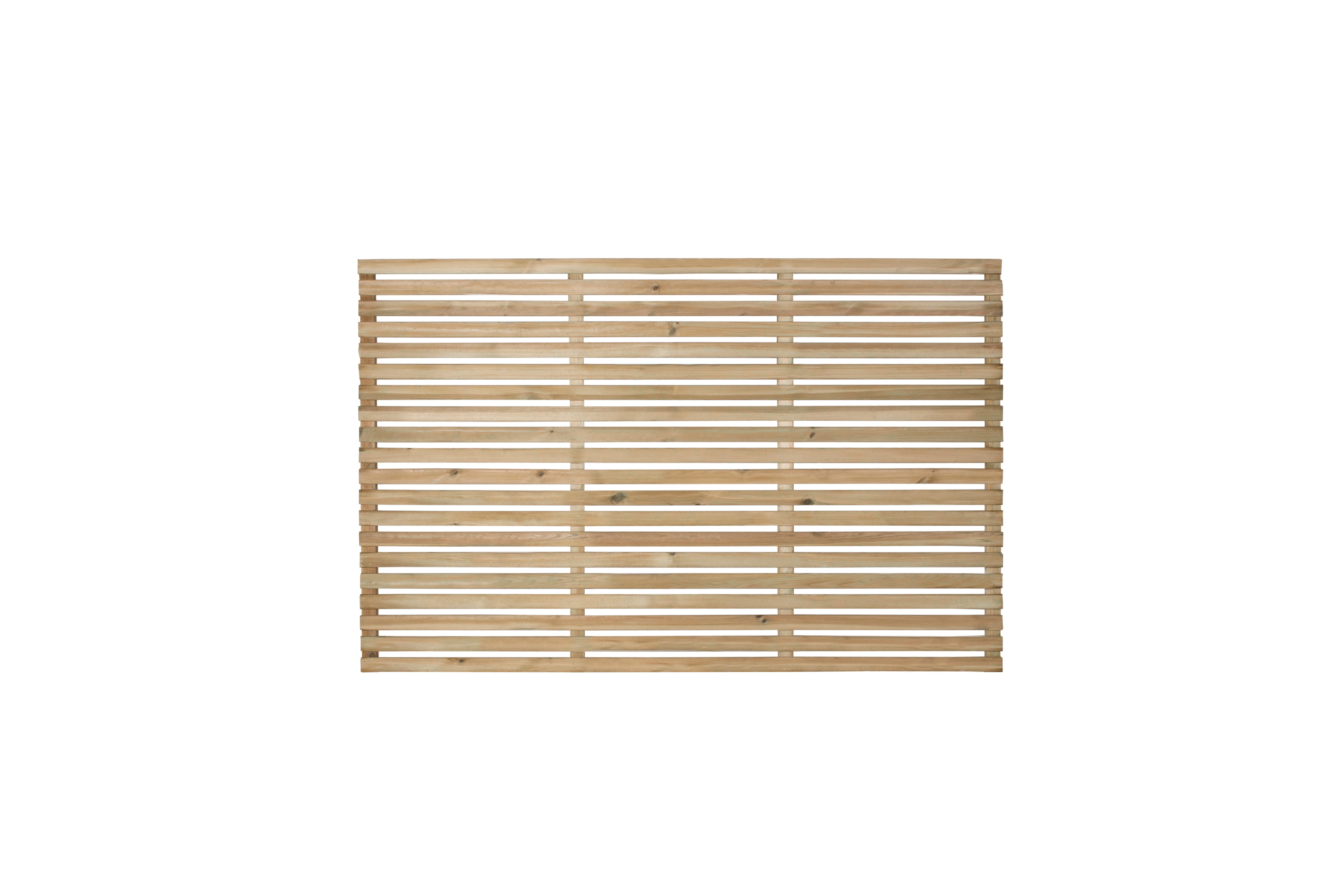 Pressure Treated Contemporary Slatted Fence Panel 1.8m x 1.2m  - Pack of 3 (Delivery Only)