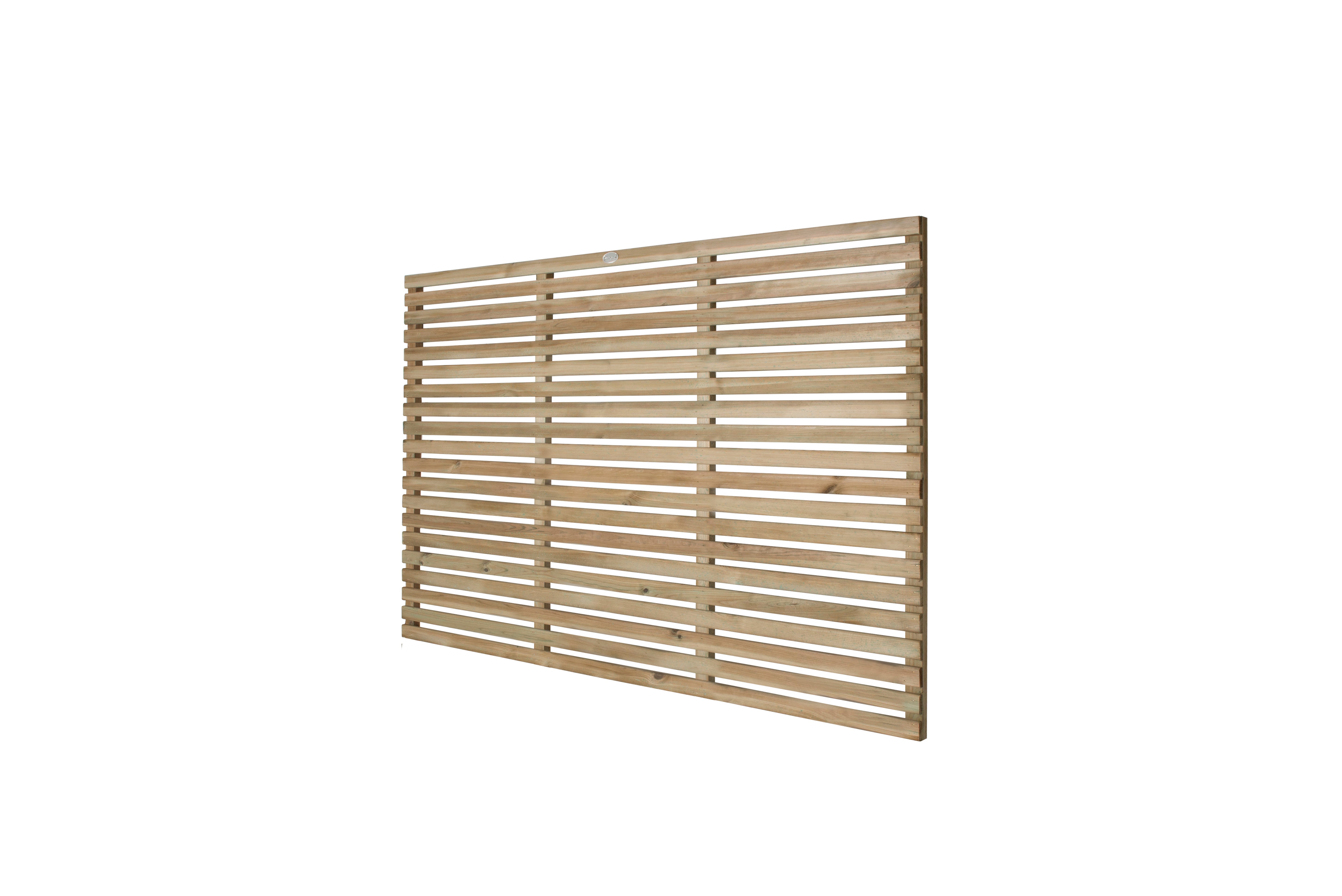 Pressure Treated Contemporary Slatted Fence Panel 1.8m x 1.2m  - Pack of 3 (Delivery Only)
