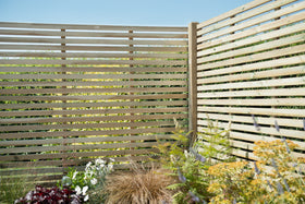 Pressure Treated Contemporary Slatted Fence Panel 1.8m x 1.8m - Pack of 3 (Delivery Only)