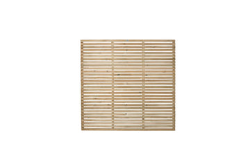 Pressure Treated Contemporary Slatted Fence Panel 1.8m x 1.8m - Pack of 3 (Delivery Only) - 0