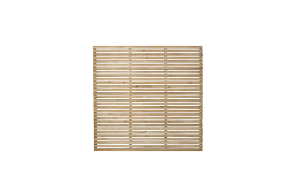 Pressure Treated Contemporary Slatted Fence Panel 1.8m x 1.8m - Pack of 3 (Delivery Only)