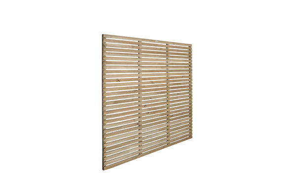 Pressure Treated Contemporary Slatted Fence Panel 1.8m x 1.8m - Pack of 3 (Delivery Only)