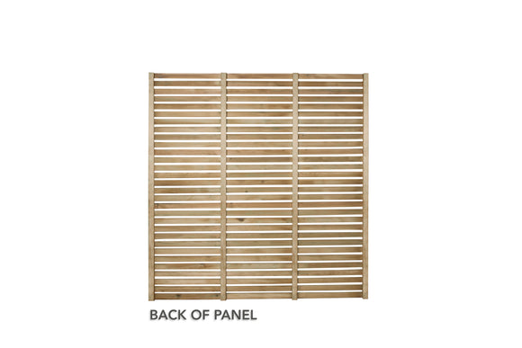 Pressure Treated Contemporary Slatted Fence Panel 1.8m x 1.8m - Pack of 3 (Delivery Only)