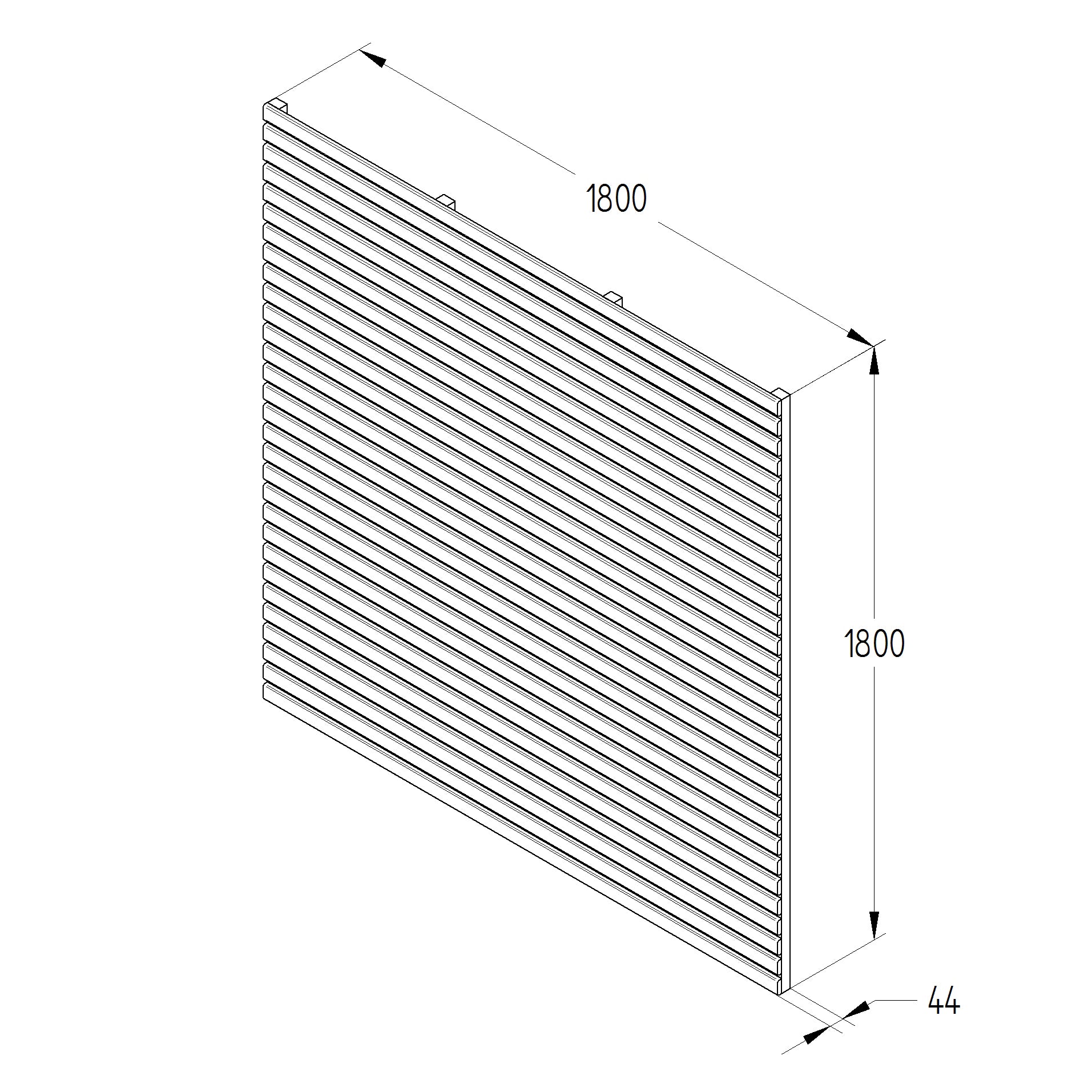 Pressure Treated Contemporary Slatted Fence Panel 1.8m x 1.8m - Pack of 3 (Delivery Only)