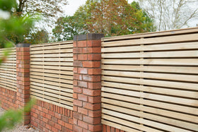 Pressure Treated Contemporary Double Slatted Fence Panel 1.8m x 0.9m  - Pack of 3  (Delivery Only)