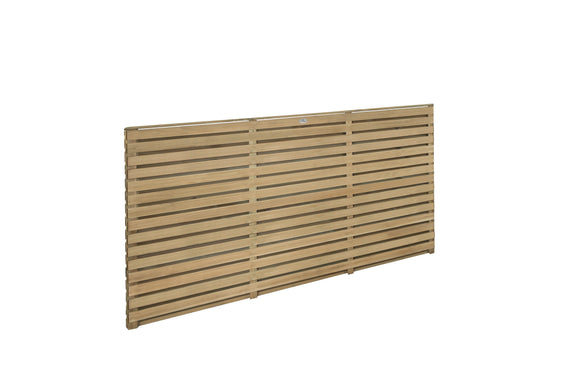 Pressure Treated Contemporary Double Slatted Fence Panel 1.8m x 0.9m  - Pack of 3  (Delivery Only)