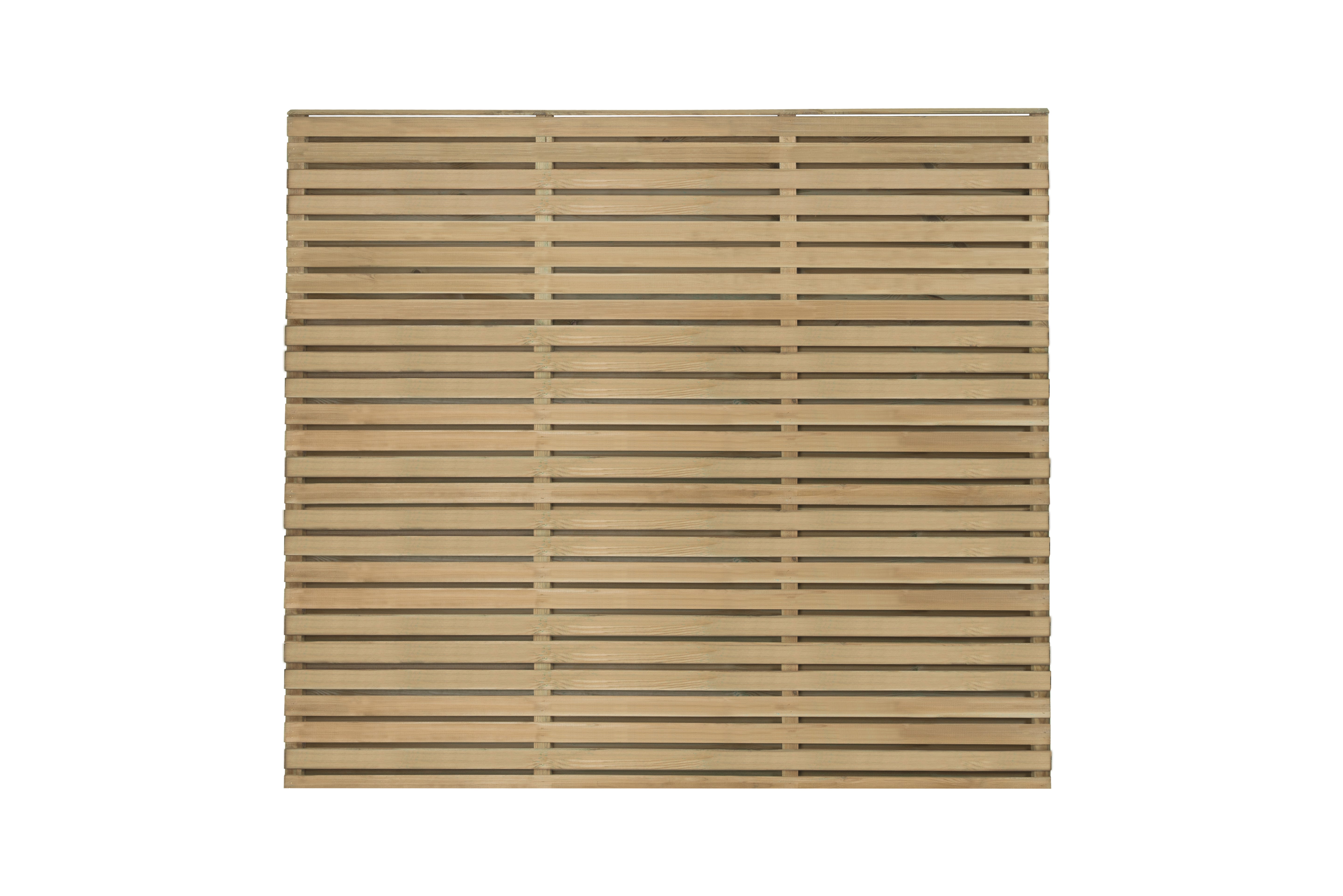 Pressure Treated Contemporary Double Slatted Fence Panel 1.8m x 1.5m  - Pack of 3 (Delivery Only)