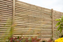 Pressure Treated Contemporary Double Slatted Fence Panel 6ft 1.8m x 1.8m  - Pack of 3 (Delivery Only)-1