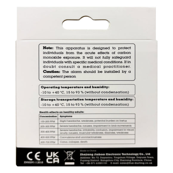 Dura Flue Carbon Monoxide Alarm Detector