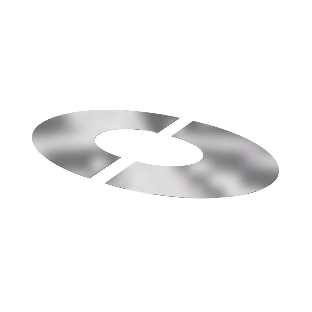 DTW 2 Part 45 Degree Oval Finishing Plate 6 Inch SS