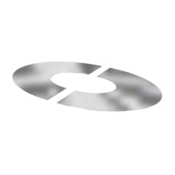 DTW 2 Part 45 Degree Oval Wide Finishing Plate 5 Inch SS