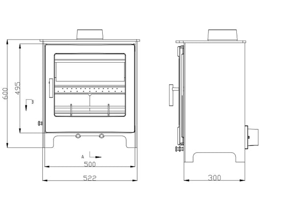 Woodford Lowry 5XL Widescreen Wood Burning / Multifuel Ecodesign Stove