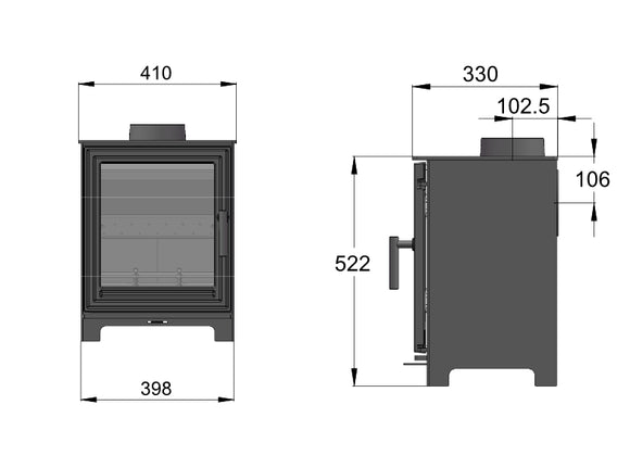 Woodford Pankhurst Medium 5kW Wood Burning Ecodesign Stove