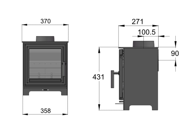 Woodford Pankhurst Small 4.1kW Wood Burning Ecodesign Stove