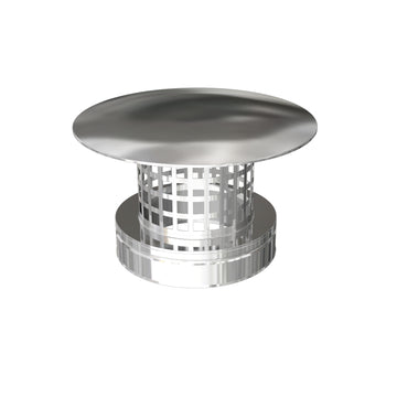 DTW Rain Cap with Mesh 6 Inch SS