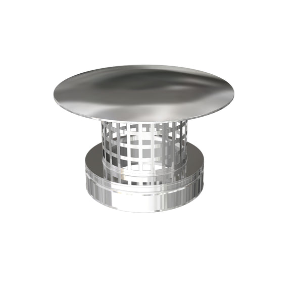 DTW Rain Cap with Mesh 6 Inch SS