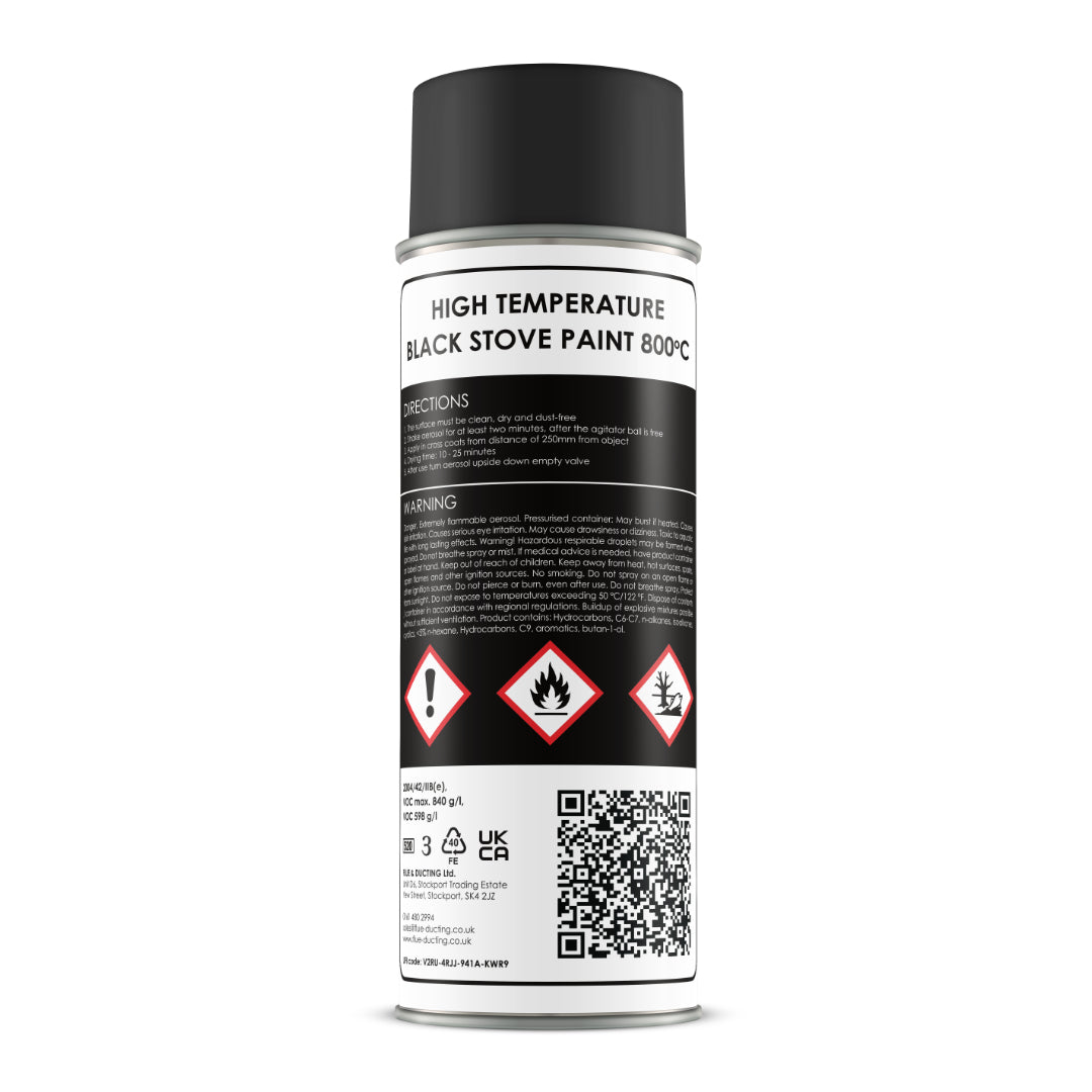 Woodford High Temperature Black Stove Paint 400ml - 0